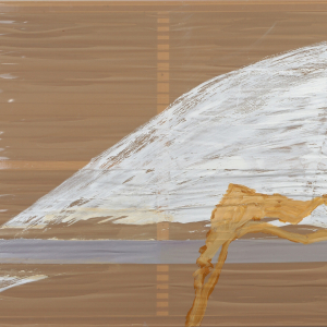 Weiße Form, 2003, Acryl und Öl auf Packband ( 120 x 160 cm)