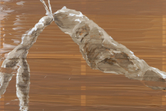 Hängendes Objekt 7, 2003, Acryl auf Packband (120 x 160 cm)