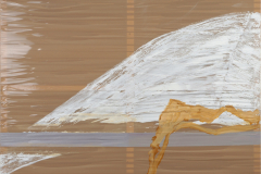 Weiße Form, 2003, Acryl und Öl auf Packband ( 120 x 160 cm)