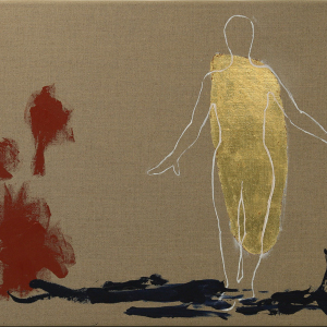 Transition 1, 2006, Öl, Acryl und Gold auf Leinwand (50 x 60 cm)